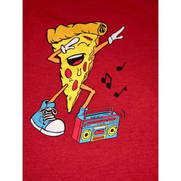 Cat & Jack Red Long Sleeve T-Shirt Boys XL (16) Pizza Graphic Design - Picture 5 of 9